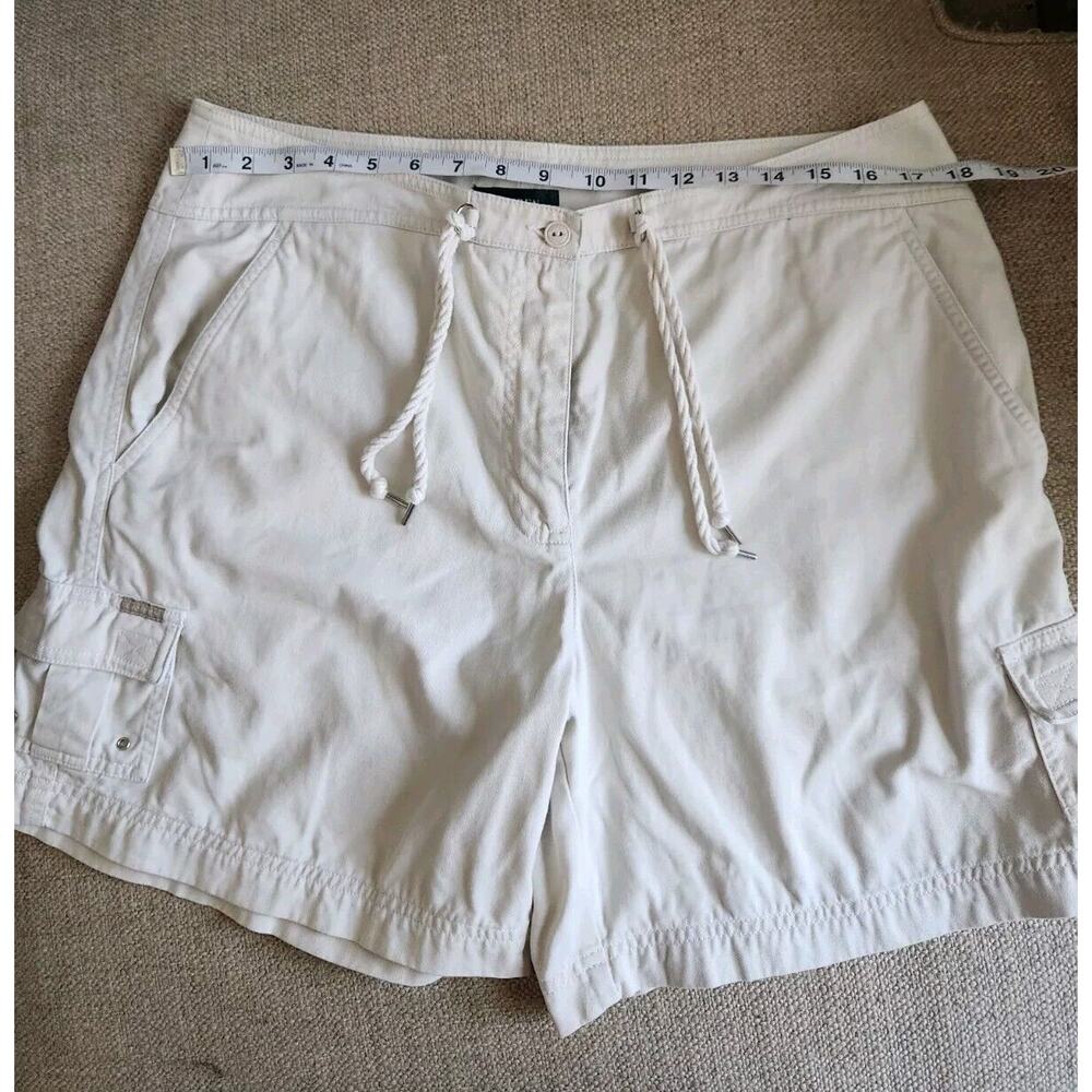 Ralph Lauren High Rise Cargo Shorts Drawstring 100% Cotton Beige Women's 14 - Picture 5 of 9
